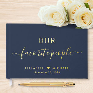Our Favourite People Photo Blue Wedding Guest Book
