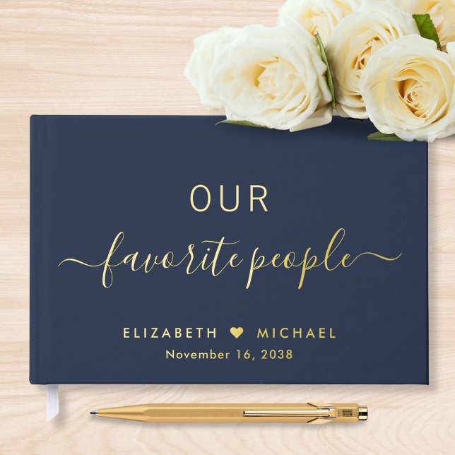 Our Favourite People Photo Blue Wedding Guest Book (Creator Uploaded)