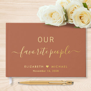 Our Favourite People Photo Terracotta Wedding Guest Book