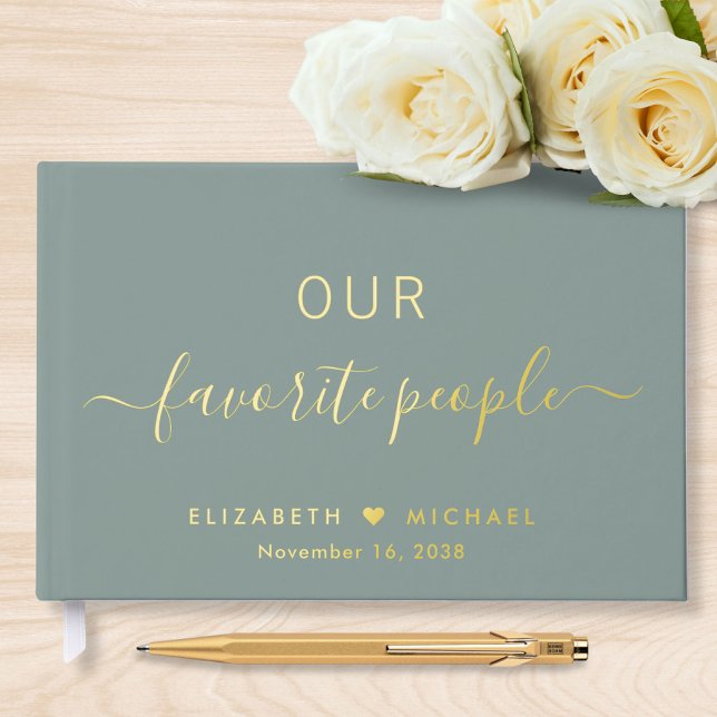 Our Favourite People Sage Green Wedding Guest Book (Creator Uploaded)