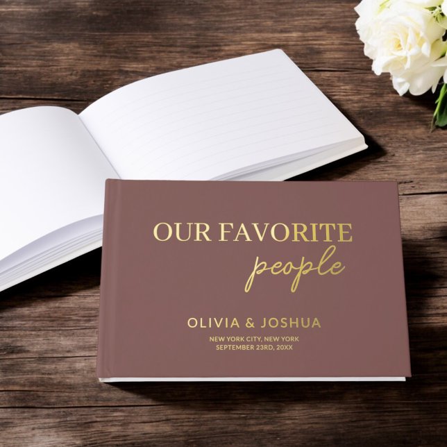 Our Favourite People Terracotta Minimalist Wedding Guest Book (Creator Uploaded)
