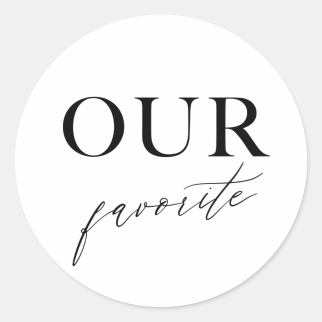 Our Favourite Treat Bag Sticker Personalised Weddi (Front)