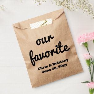 Our favourite wedding reception guest candy treat favour bag