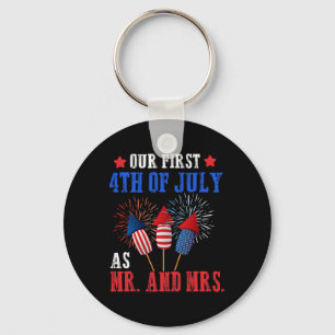 Our First 4th Of July As Mr Mrs Patriot Couple Hus Key Ring