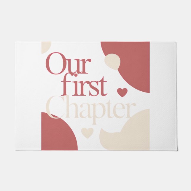Our First Chapter Valentines Couple Love Quote Doormat (Front)