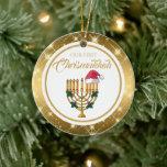 Our First Chrismukkah, Hanukkah   Ceramic Ornament<br><div class="desc">Our First Chrismukkah,  Hanukkah Ornament</div>