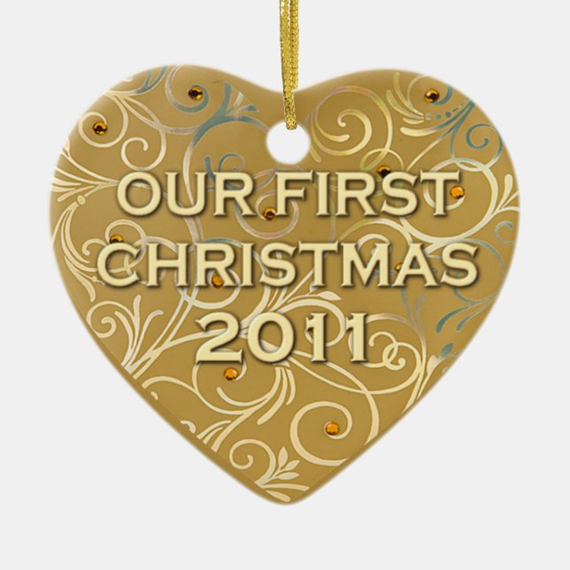 Our First Christmas 2011 Ceramic Ornament (Front)