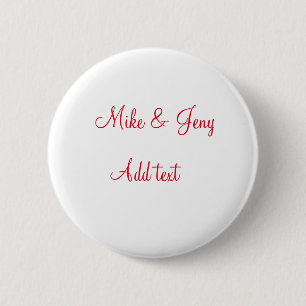 Our first Christmas add couple name text message 6 Cm Round Badge