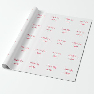 Our first Christmas add couple name text message Wrapping Paper