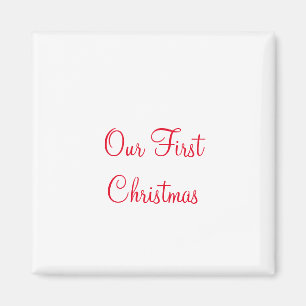 Our first Christmas add name family photo  Magnet