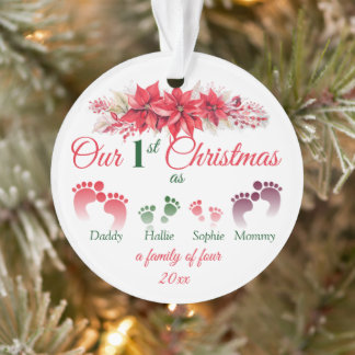 Our First Christmas As A Family Of 4  Ornament