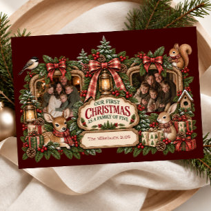 Our First Christmas as a Family of Five Photo Holiday Card