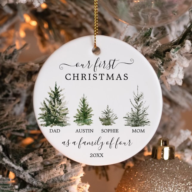 Our First Christmas As A Family of Four Ornament (Creator Uploaded)