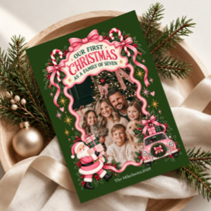 Our First Christmas as a Family of Seven Photo Holiday Card