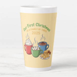 "Our First Christmas As A Family Of Three 2025 Latte Mug