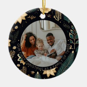 "Our First Christmas as a Family of Three" Ceramic Ornament