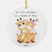 Our First Christmas as a Family of Three Ornament