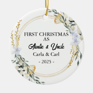 Our First Christmas as Auntie & Uncle, New Auntie Ceramic Ornament
