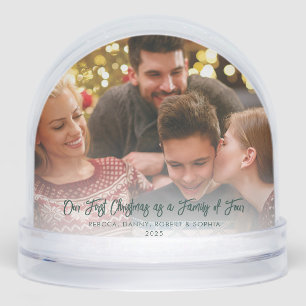Our First Christmas as Family Festive Photos Snowglobe