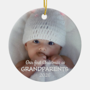 Our First Christmas as Grandparents 2026 Ceramic Ornament