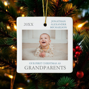 Our First Christmas As Grandparents Ceramic Ornament