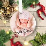 Our First Christmas As Grandparents Elegant Photo Ornament<br><div class="desc">Our First Christmas As Grandparents Ornament</div>