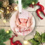 Our First Christmas As Grandparents Elegant Photo Ornament<br><div class="desc">Our First Christmas As Grandparents Ornament</div>