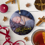 Our First Christmas As Grandparents Gold Foil Ceramic Ornament<br><div class="desc">Our First Christmas As Grandparents Gold Foil Ceramic Ornament</div>