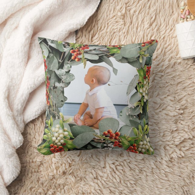 Our First Christmas as Grandparents Photo Cushion (Blanket)