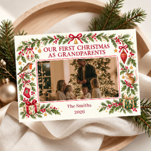 Our First Christmas as Grandparents Photo Holiday Card