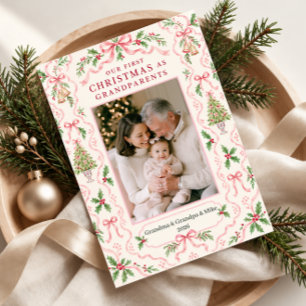 Our First Christmas as Grandparents Photo Holiday Card