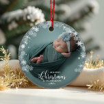 Our First Christmas As Grandparents Photo Ornament<br><div class="desc">Our First Christmas As Grandparents Photo Ornament</div>