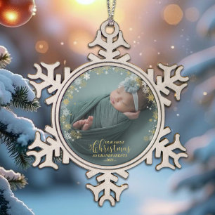 Our First Christmas As Grandparents Photo Ornament
