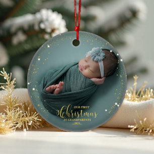 Our First Christmas As Grandparents Photo Ornament