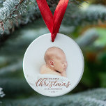 Our First Christmas As Grandparents Rose Gold Foil Ornament<br><div class="desc">Our First Christmas As Grandparents Rose Gold Foil Ceramic Ornament</div>