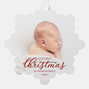 Our First Christmas As Grandparents Tree Decoration Card