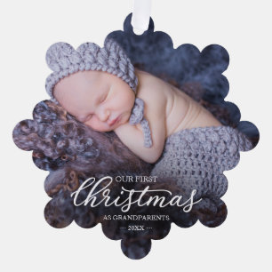 Our First Christmas As Grandparents Tree Decoration Card