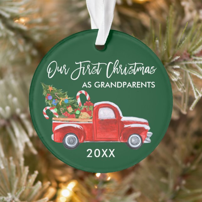 Our First Christmas as Grandparents Truck Candy Ornament (Tree)