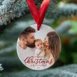 Our First Christmas as Mom and Dad Baby Photo Ornament<br><div class="desc">Our First Christmas as Mom and Dad Baby Photo Ornament</div>