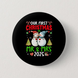Our First Christmas As Mr &amp; Mrs 2025 Couple Ma 6 Cm Round Badge