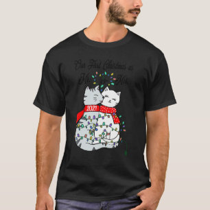 Our First Christmas As Mr And Mrs 2021 Cat Couples T-Shirt