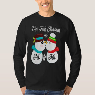 Our First Christmas as Mr and Mrs 2022 Snowman Pjs T-Shirt
