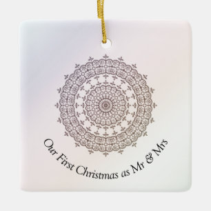 Our First Christmas As Mr and Mrs Ceramic Ornament
