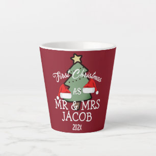 Our First Christmas as Mr. and Mrs. Newlywed Latte Mug