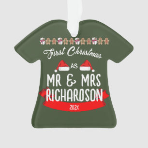 Our First Christmas as Mr. and Mrs. Newlywed Ornament