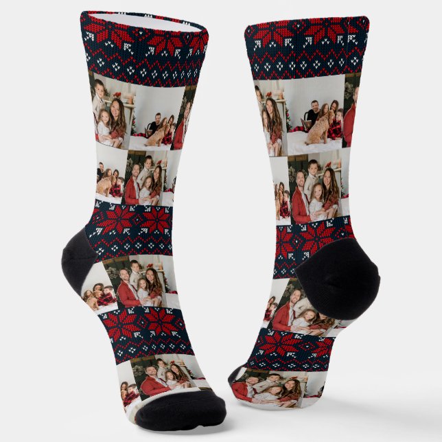Our First Christmas as Mr and Mrs Newlywed Photo Socks (Angled)