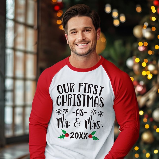 Our First Christmas as Mr. and Mrs. Newlywed T-Shirt (Creator Uploaded)