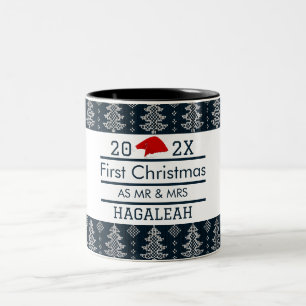 Our First Christmas as Mr. and Mrs. Newlywed Two-Tone Coffee Mug