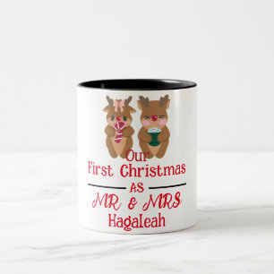 Our First Christmas as Mr. and Mrs. Newlywed    Two-Tone Coffee Mug