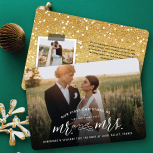 Our First Christmas As Mr And Mrs Photo Wedding Holiday Card